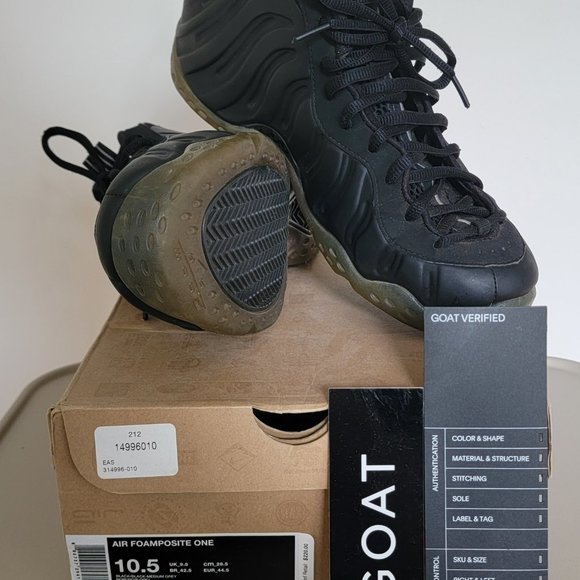 GOAT Certified Nike Air Foamposite One Stealth 2012 Size 10.5 Gently Used - Picture 1 of 14